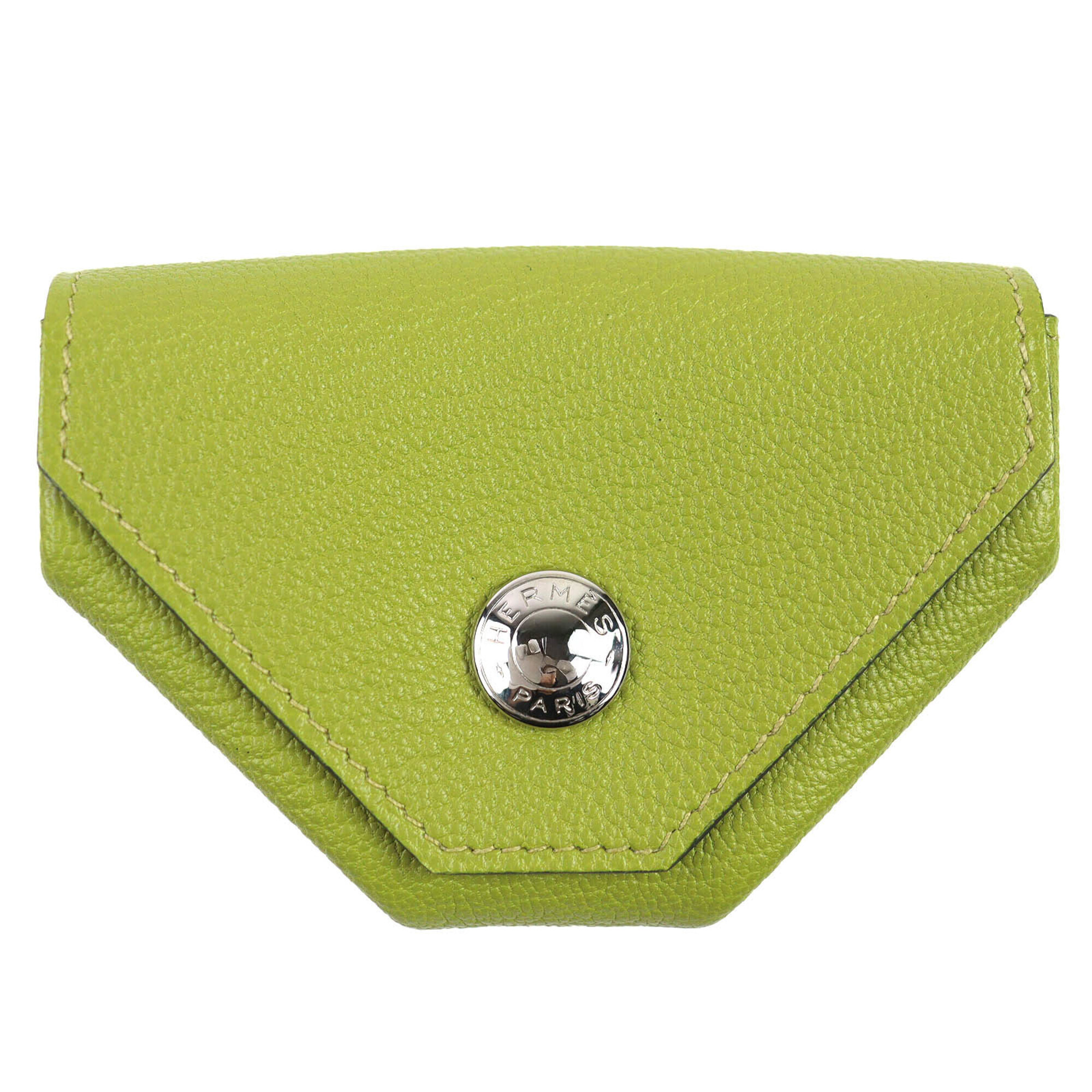 Hermes Le Vingt-Quatre 24 Chevre Leather Wallet In Vert Anise (Anise Green) W...